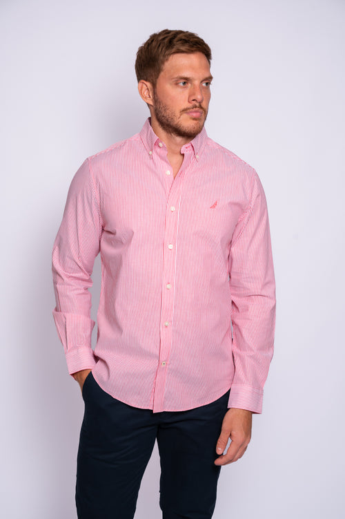 NAUTICA CAMISA M/L DE HOMBRE ROJO 01990W-6FO