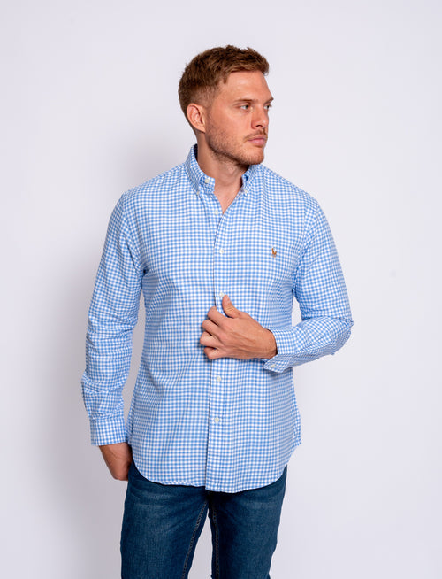 RALPH LAUREN CAMISA MANGA LARGA HOMBRE AZUL