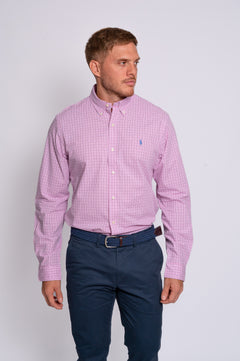 RALPH LAUREN CAMISA MANGA LARGA HOMBRE ROSADO