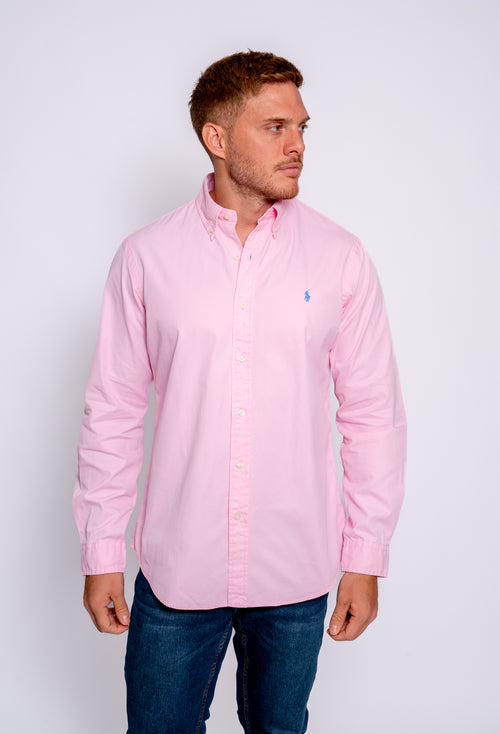 RALPH LAUREN CAMISA MANGA LARGA HOMBRE ROSADO