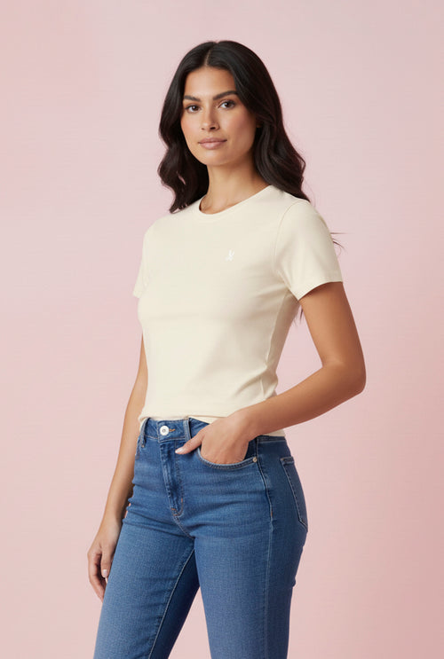 Camiseta beige para mujer Psycho Bunny