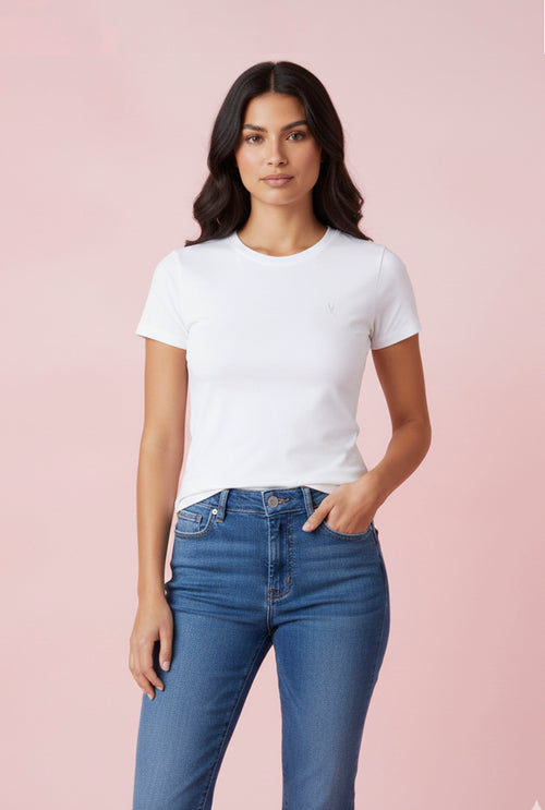 Camiseta tipo polo blanca para mujer Psycho Bunny