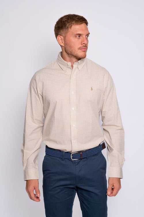 RALPH LAUREN CAMISA MANGA LARGA HOMBRE BEIGE