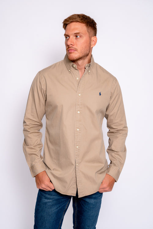 RALPH LAUREN CAMISA MANGA LARGA HOMBRE BEIGE