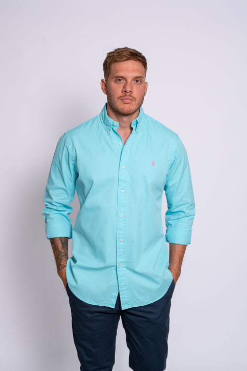 RALPH LAUREN CAMISA MANGA LARGA HOMBRE AZUL