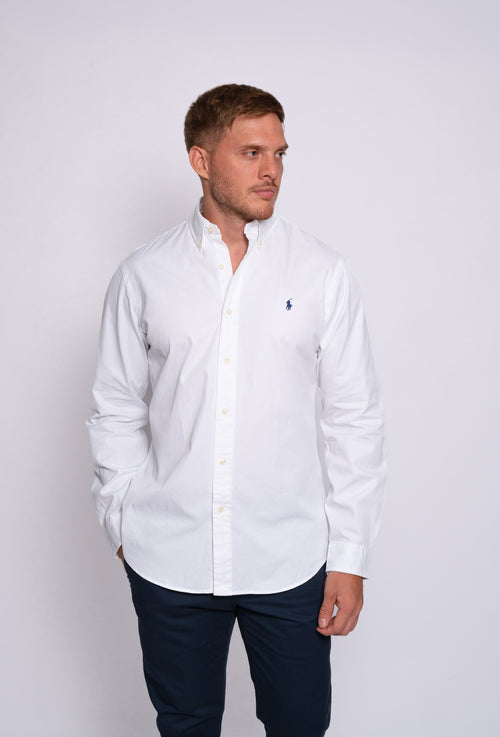 RALPH LAUREN CAMISA MANGA LARGA HOMBRE BLANCO