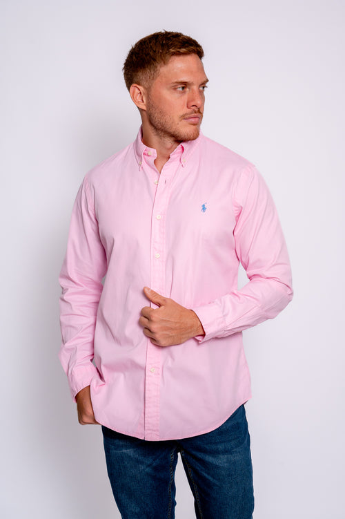 RALPH LAUREN CAMISA MANGA LARGA HOMBRE ROSADO