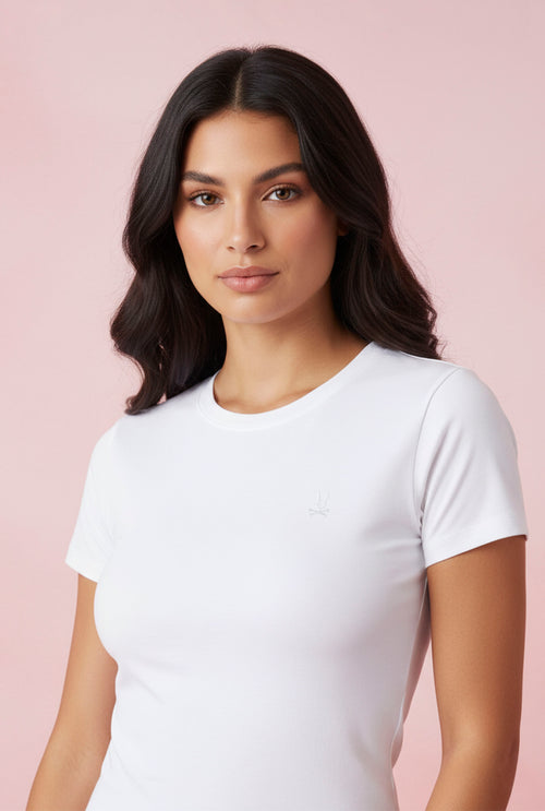 Camiseta tipo polo blanca para mujer Psycho Bunny