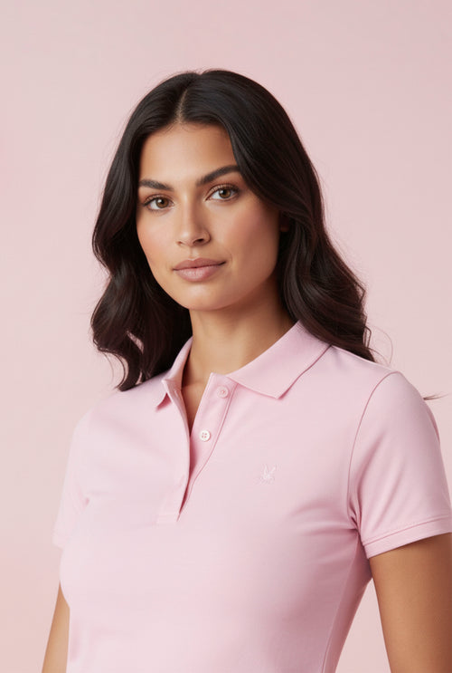 Camiseta tipo polo rosa para mujer Psycho Bunny