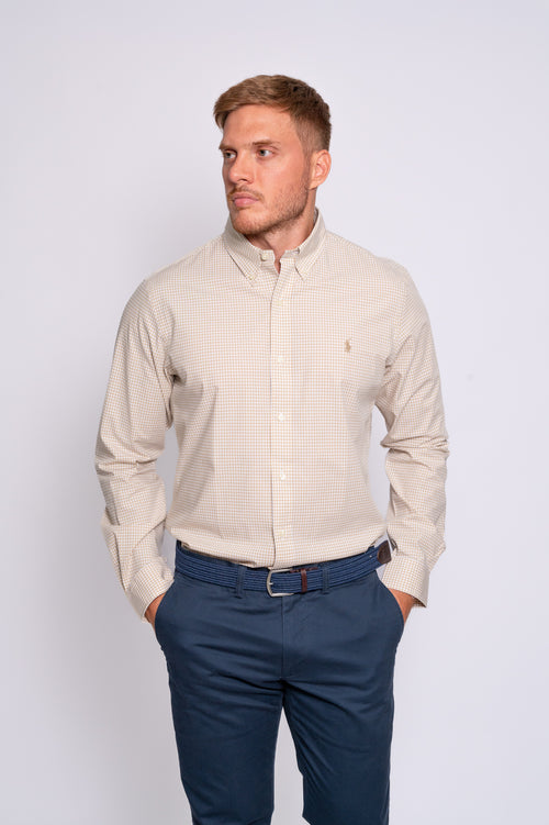 RALPH LAUREN CAMISA MANGA LARGA HOMBRE BEIGE