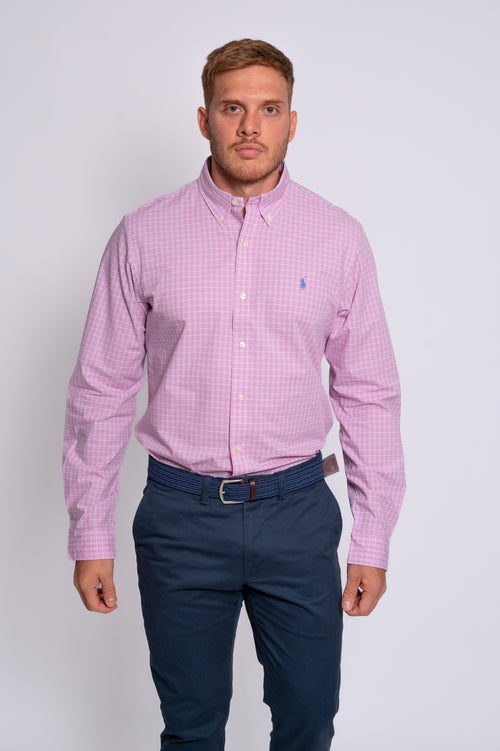 RALPH LAUREN CAMISA MANGA LARGA HOMBRE ROSADO