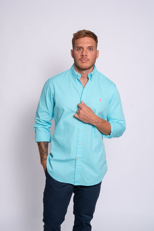 RALPH LAUREN CAMISA MANGA LARGA HOMBRE AZUL