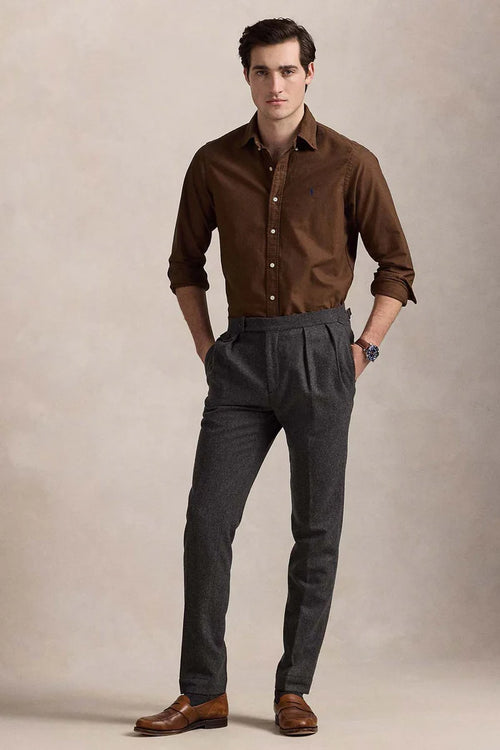 RALPH LAUREN CAMISA MANGA LARGA HOMBRE MARRON