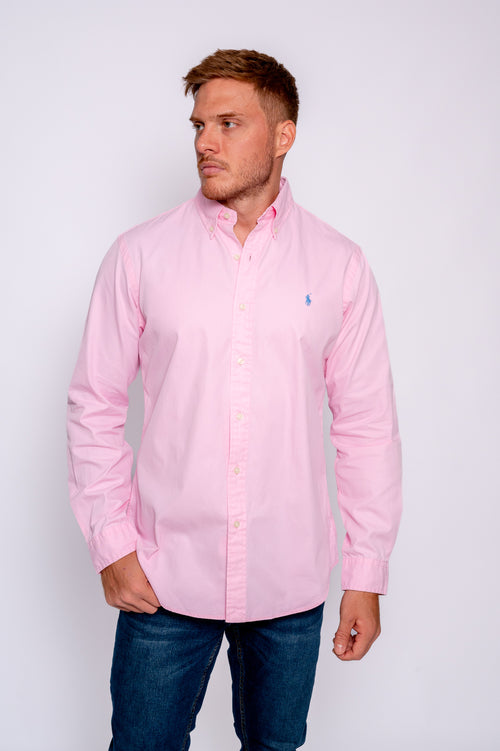 RALPH LAUREN CAMISA MANGA LARGA HOMBRE ROSADO