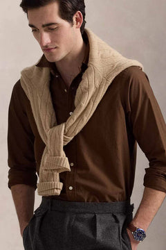 RALPH LAUREN CAMISA MANGA LARGA HOMBRE MARRON