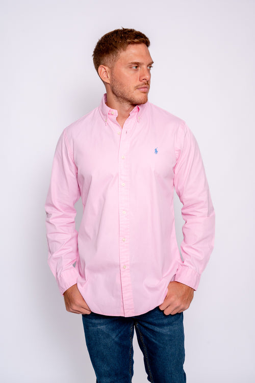 RALPH LAUREN CAMISA MANGA LARGA HOMBRE ROSADO