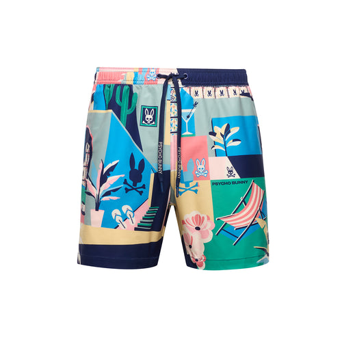 psycho bunny traje de baño fantasia hombre azul mb1000028evb