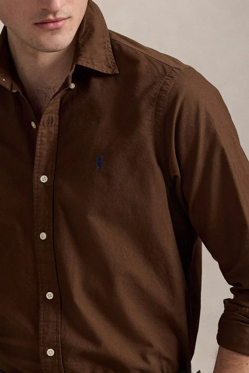 RALPH LAUREN CAMISA MANGA LARGA HOMBRE MARRON