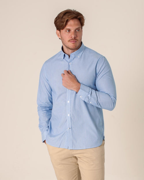 CARVEN CAMISA M/L HOMBRE AZUL CVJ04188BU