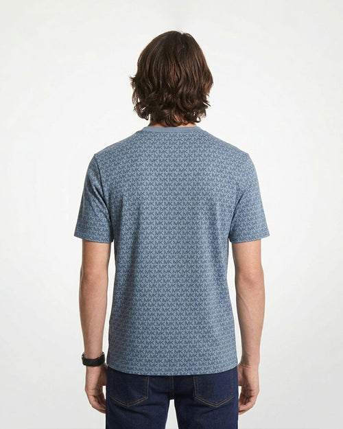 Camiseta Mk Sig Tee Azul Para Hombre Michael Kors