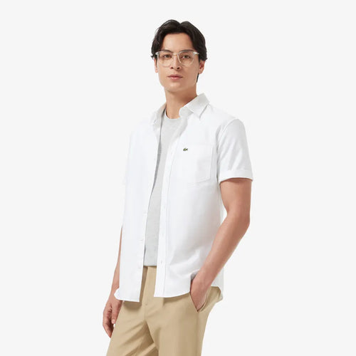 LACOSTE CH1917001 CAMISA OXFORD MANGA CORTA FIT WHITE