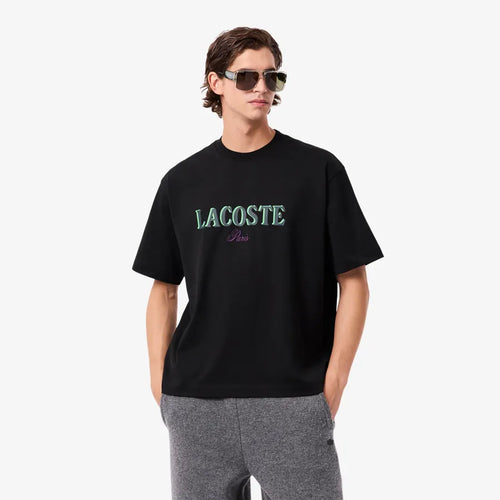 LACOSTE TH5912031 CAMISETA OVERSIZED ESTAMPADA BLACK