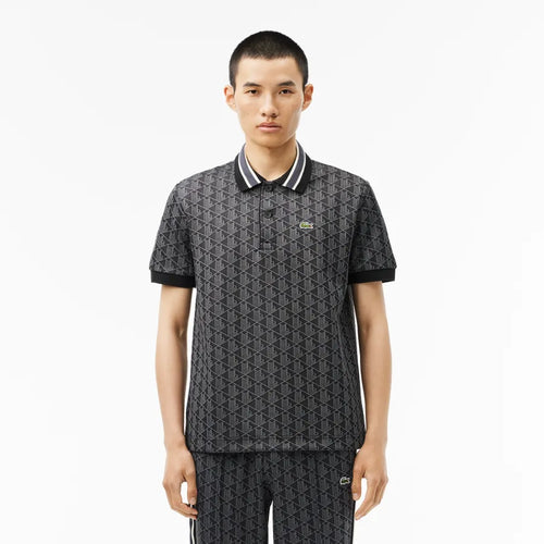 LACOSTE DH14174PC POLO CON MONOGRAMA EN JACQUAR CLASICO BLACK