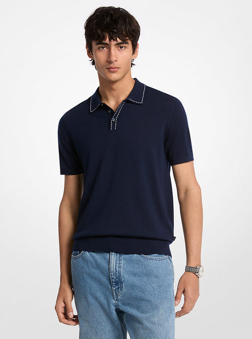 MICHAEL KORS POLOS PICK STITCH MERINO POLO HOMBRE CR660JZ7AP401BLU
