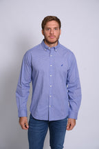 NAUTICA CAMISA MANGA LARGA DE HOMBRE AZUL