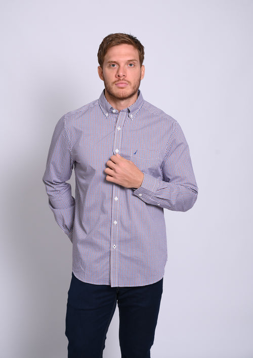 NAUTICA CAMISA MANGA LARGA DE HOMBRE BLANCO