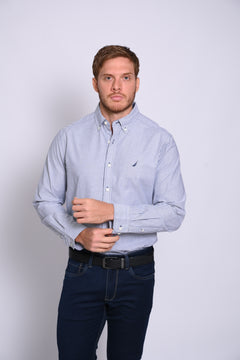 NAUTICA CAMISA MANGA LARGA DE HOMBRE NEGRO