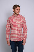 NAUTICA CAMISA MANGA LARGA DE HOMBRE ROJO