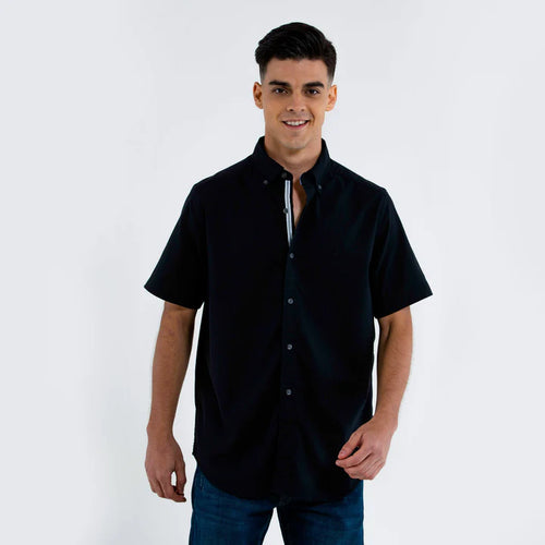 NAUTICA CAMISA M/C DE HOMBRE NEGRO 01100W-0TB