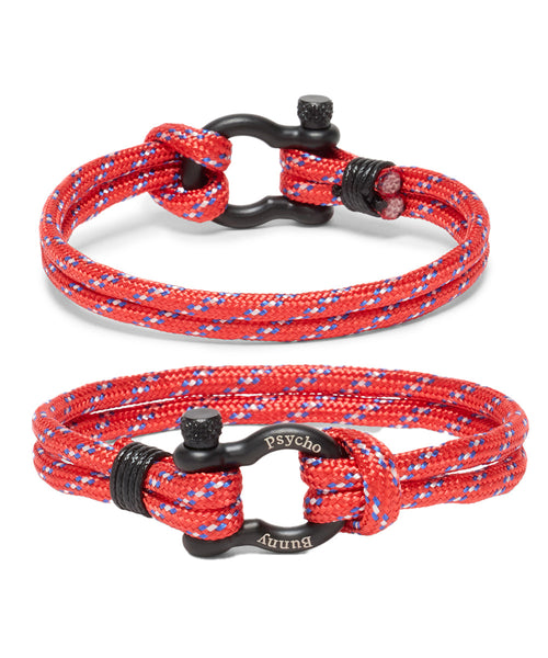 psycho bunny accesorio hombre brazalete rojo