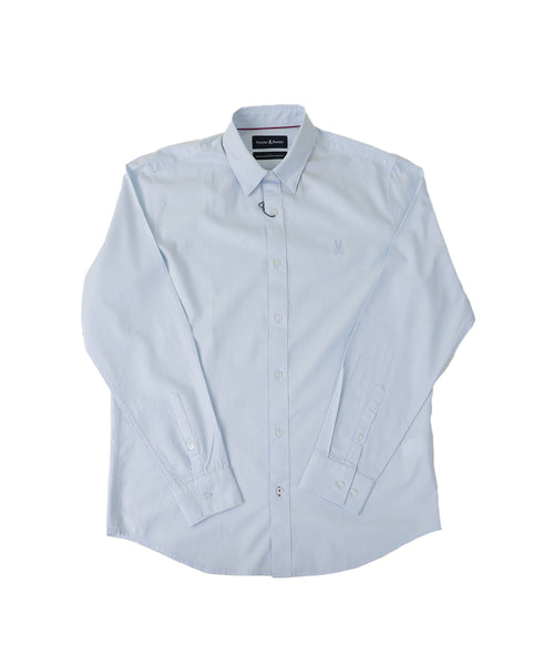 psycho bunny camisa hombre manga larga azul