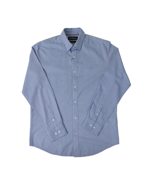 psycho bunny camisa hombre manga larga azul