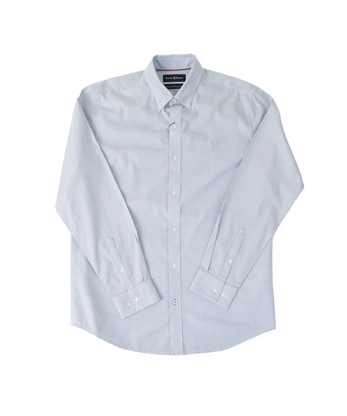 psycho bunny camisa hombre manga larga azul