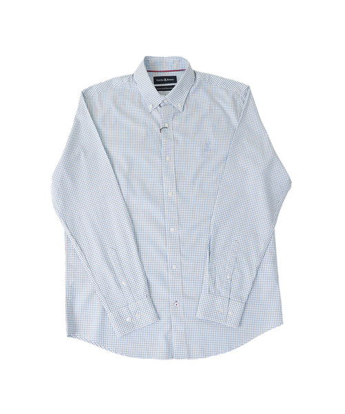 psycho bunny camisa hombre manga larga blanco