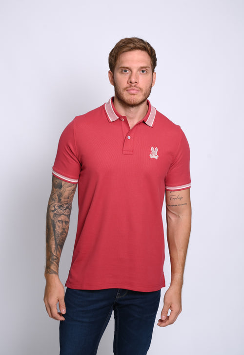 PSYCHO BUNNY POLO MANGA CORTA HOMBRE FANTASIA ROJO