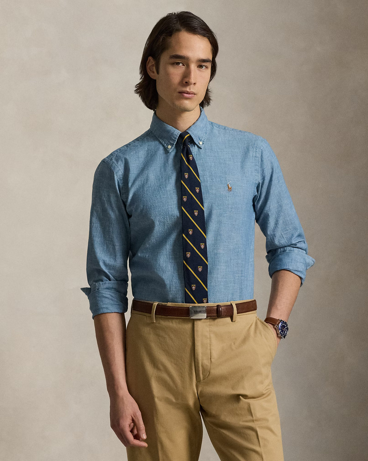CAMISA M/L RALPH LAUREN HOMBRE CHAMBRAY 710792042001