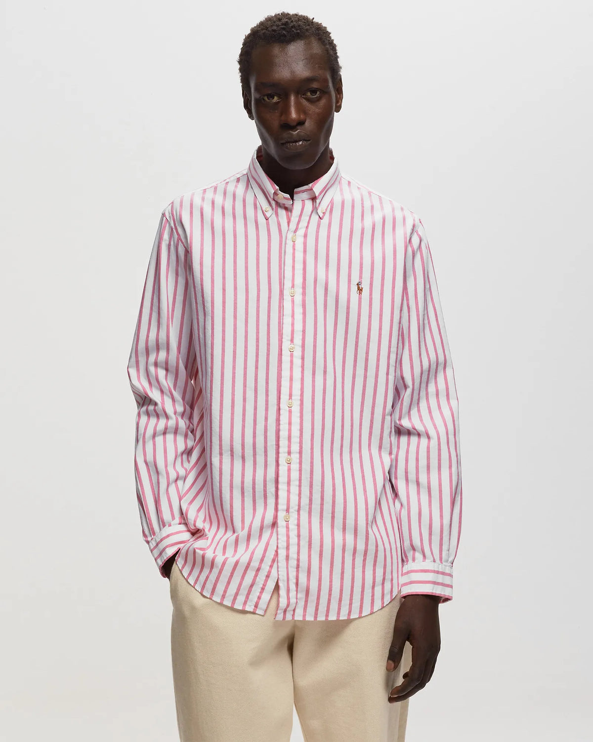 CAMISA M/L RALPH LAUREN HOMBRE 5149B PINK/WHITE 710906622002