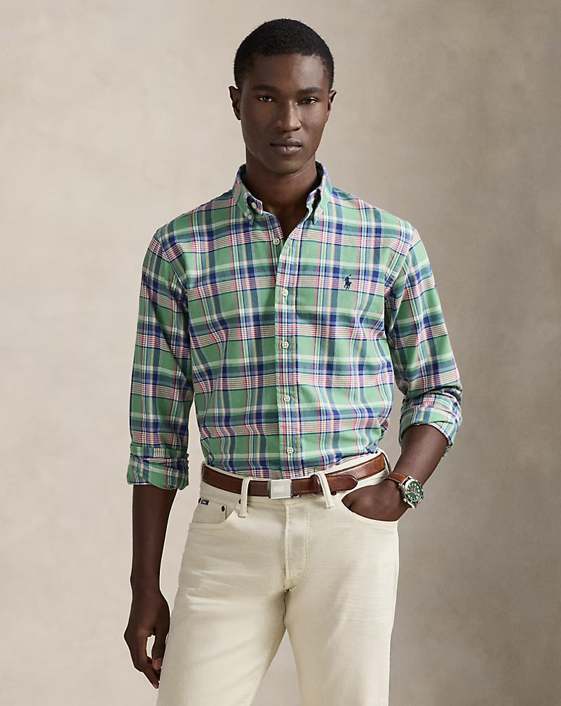 CAMISA M/L RALPH LAUREN HOMBRE 7060C GREEN PINK MULTI 710922273007