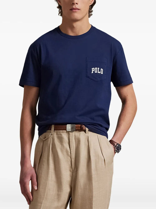 T-SHIRT RALPH LAUREN HOMBRE PF25 NEWPORT NAVY HRTG BEAR 710974585001