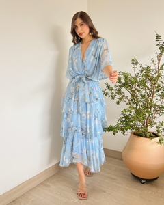 VESTIDO PRIMIA ROMINA FLORAL AZUL