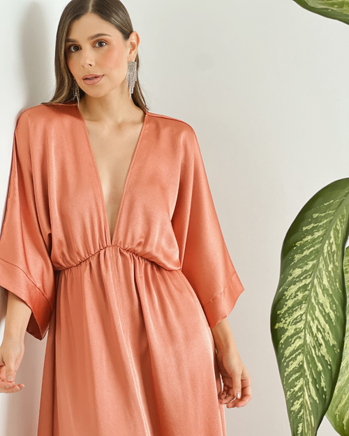 VESTIDO PRIMIA LUNIA COBRE NARANJA