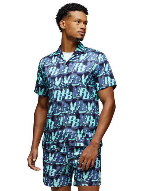 PSYCHO BUNNY CAMISAS HOMBRE AZUL
