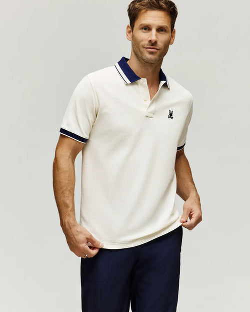 PSYCHO BUNNY CAMISETA TIPO POLO HOMBRE BLANCO