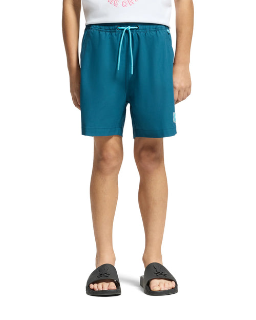 psycho bunny pantaloneta de baño niño hidrocrómico verde