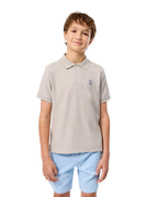 psycho bunny polo manga corta niño clasico beige