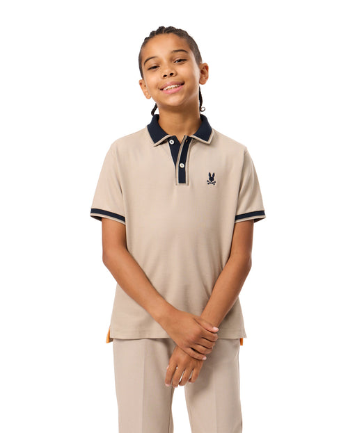 psycho bunny polo manga corta niño fantasia beige